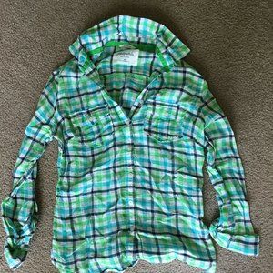 Juniors Aeropostale Checkered Button Down Shirt - Light weight